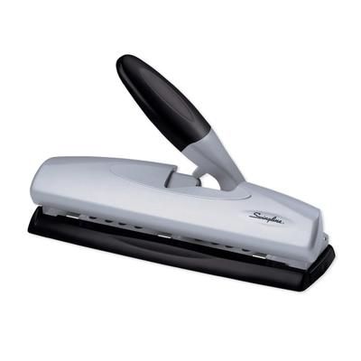 Swingline Lighttouch High-Capacity Paper Punch, Black/silver