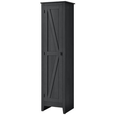 Ameriwood Home Farmington 18" Wide Storage Cabinet, 4 Shelves, Black Oak