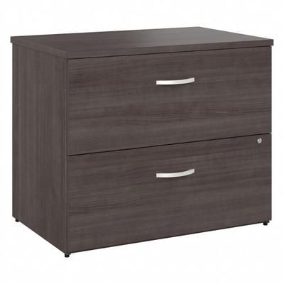 Bush Business Furniture Hybrid 35-11/16"w X 23-3/8"d Lateral 2-Drawer File Cabinet, Storm Gray, Standard Delivery