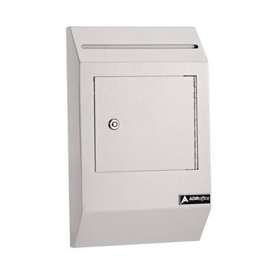 AdirOffice Heavy-Duty Weatherproof Secured Secure Drop Box, 10 x 4 x 16.3, White (ALHI63113WHI)