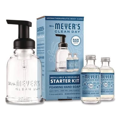 Mrs. Meyer's Foaming Hand Soap Concentrate Starter Kit, Rain Water, (2) 2 oz Refill Bottles, 10 oz Dispenser Bottle (MTH355607)
