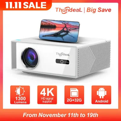 ThundeaL TD95W Projector 4K Full HD 1080P Android WIFI LED Projector TD95 Portable Outdoor Video Game Home Theater Cinema Beamer