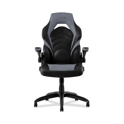 Emerge Vortex Bonded Leather Gaming Chair, Supports Up to 301 lbs, 17.9" to 21.6" Seat Height, Gray/Black Back, Black Base (EEM58224CC)