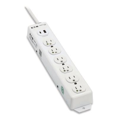 Tripp Lite by Eaton Safe-IT Medical-Grade Power Strip with Antimicrobial Protection, 6 Hospital-Grade Outlets, USB Charging, 2 ft Cord, White (TRPPS60