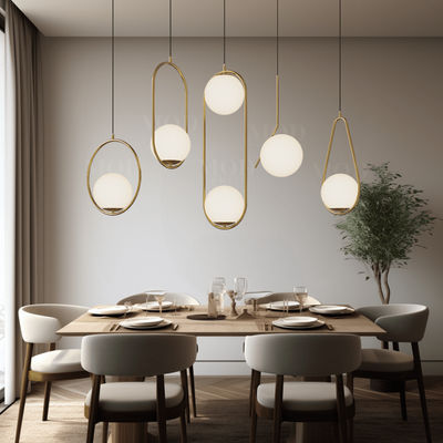 Jewels & Pearls | Nordic Pendant Light | Brushed Gold / Warm White (3000k) / Style D | Bedroom Lighting | Living Room Lighting | Indoor Lighting | MOD LIGHTING