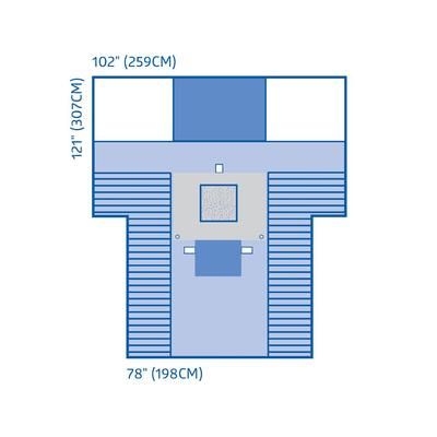 Medline Fenestrated C-Section Drape with Clear Screen, Wire, 7/CS (DYNJP6106)