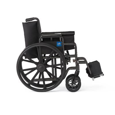 Medline 18" Wide K1 Basic Nylon Wheelchair with Swing-Back Desk-Length Arms and Swing-Away Footrests, 1 EA (K1186N22S)