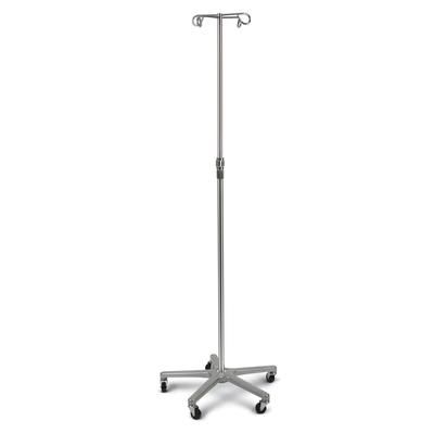 Medline Aluminum Deluxe 5-Leg IV Pole, 4 Hooks, 48-1/2" to 82" H, 2/CS (MDS80494)