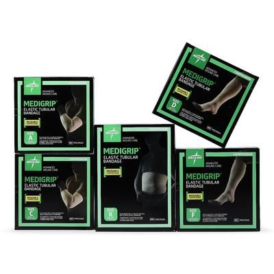 Medline Medigrip Elastic Tubular Support Bandage, Latex, Size E, Large Ankles, Medium Knees, Small Thighs, 3.5" W (8.75 cm), 30/CS (MSC9504YD)