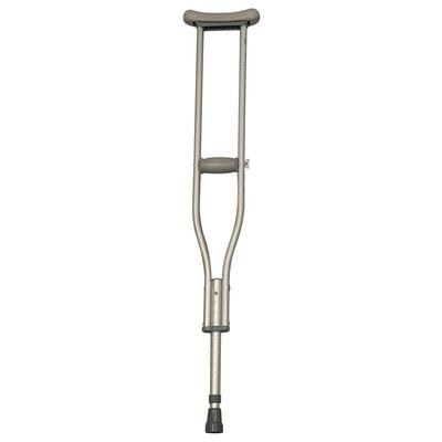 Medline Basic Aluminum Crutches, 250 lb. Capacity, Adult, Adjust 44.5"-52.5" High, 10/CS (MDS51514-10)