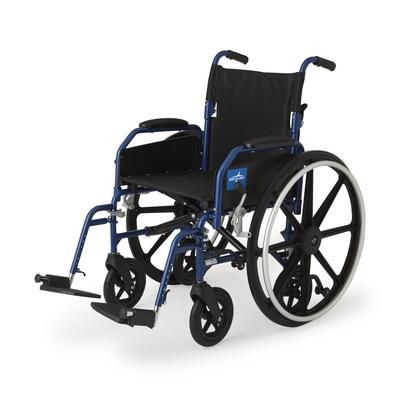 Medline Hybrid 2 Narrow Transport Wheelchair with Removable Desk-Length Arms and Swing-Away Footrests, 300 lb. Weight Capacity, 16" Width, 1/CS (MDS80