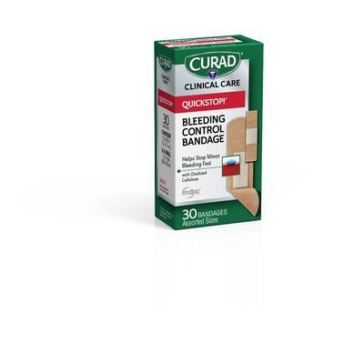 Curad Flex-Fabric Bandages with QuickStop! Bleeding Control Technology, Assorted Sizes, 24/CS (CUR5245V1)