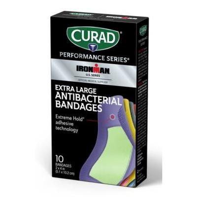 Curad Ironman Antibacterial Bandages, Perforated Inner, 6 Colors, Size XL, 10/BX, 24/CS (CURIM5018V1)