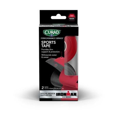 Curad Performance Series IRONMAN Sports Tape, 2-Pack, Black & Red, 1.5" x 10 yd., 24/CS (CURIM5041)
