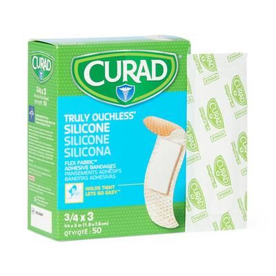 Curad Silicone Fabric Adhesive Bandages, 3/4" x 3", 600/CS (NON75100)