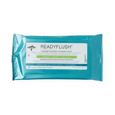 Medline ReadyFlush Flushable Scented Wet Wipes, 8"x 10", 24/Pack, 1 PK (MSC263810H)