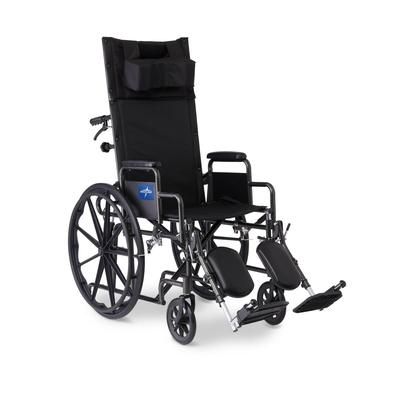 Medline Reclining Wheelchair with Desk-Length Arms, Nylon, 20" Wide, 1 EA (KR208N21E)
