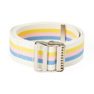 Medline Cotton Gait/Transfer Belt with Metal Buckle, 2" x 60", Pastel, 1 EA (MDT821204)