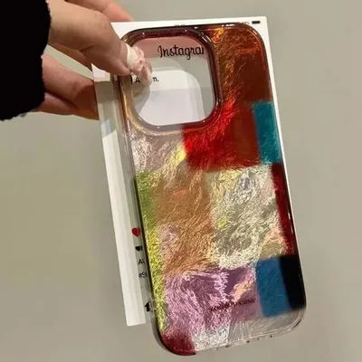 Case For iPhone 16 15 14 Pro Max 13 12 11 PRO XS MAX X XR 7 8 Plus SE 2022 Vortex Pattern Color Grid
