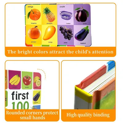 1-100fruits And Vegetables Book Libros Manga Anime Coloring Books Preschool Learning Improves Children's Identification Skills