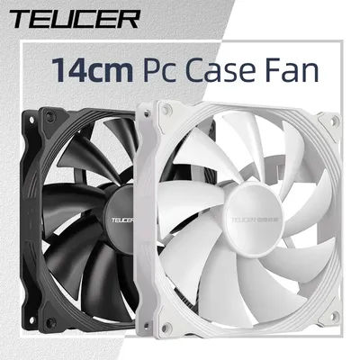 Teucer AF 14025 PC Case Cooling Fan 12V 4Pin PWM MHDB Hydraulic Bearing White 14CM Silent Fan for Computer Radiator Ventilator