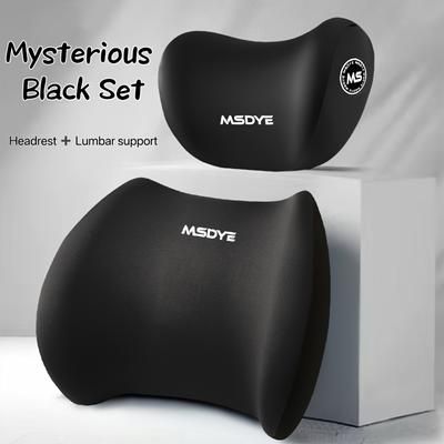 TEMU 1set Car Headrest/lumbar Support Car Neckrest Lumbar Cushion Driver Seat Backrest Car Lumbar Support Lumbar Support Car Accessories Car Interior Set Seat Backrest