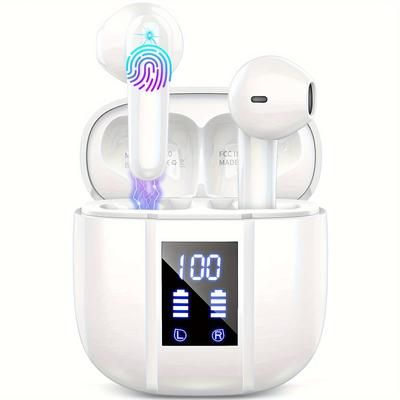 TEMU Good-looking Wireless Headphones 5.3, With 4 Enc Noise Reduction Microphones, 48h Hifi Stereo Wireless Headphones, Wireless Headphones With Dual Led Displays, Wireless Running Headphones