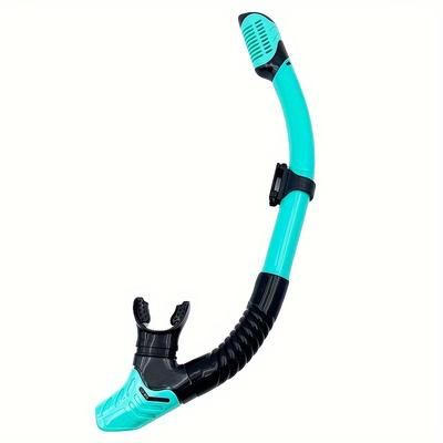 TEMU Adult Universal Silicone Breathing Tube, 1pc With Comfortable Mouth Dry Respirator And Purge Valve, Suitable For Swimming, Open Water And Snorkeling Training - With Multilingual Instructions