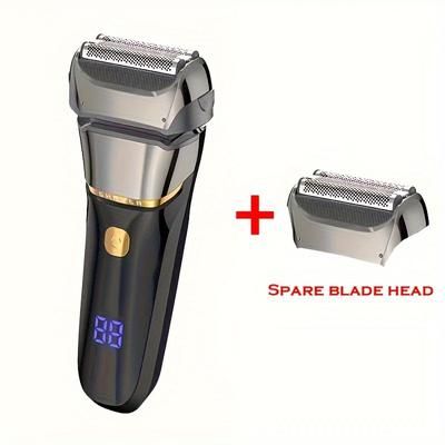 TEMU Extra Blade+electric Shaver, Cordless Electric Shaver+extra Blade Accessories, Electric Shaver, Men's Electric Shaver, Usb Charging, Shaver Accessory Set