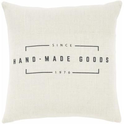 Greenbush 18" Square Cottage Jute Cream/Charcoal Throw Pillow - Boutique Rugs