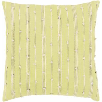 Cinebar 18" x 18" Traditional Cotton Cream/Light Green Throw Pillow - Boutique Rugs
