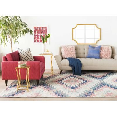 Gordo 18" Square Coastal Cotton Navy/Light Beige/Oatmeal/Beige Throw Pillow - Boutique Rugs