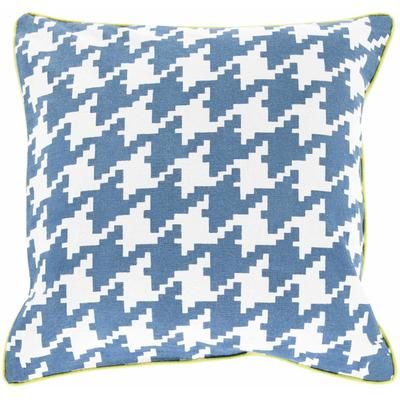 Morattico 22" Square Cottage Cotton Cream/Blue/Light Green Throw Pillow - Boutique Rugs