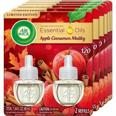Air Wick Apple Scented Oil, Oil, 0.6 fl oz (0 quart), Apple Cinnamon Medley, 60 Day, 2/Pack, 6/Carton, Long Lasting (RAC95499CT)