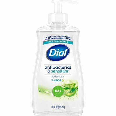 Dial Sensitive Skin Antibacterial Soap, For Dry Skin, 11 fl oz, Pump Dispenser, 12/Carton (DIA20946CT)