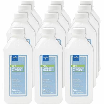 Medline Isopropyl Rubbing Alcohol, For Cut, Scrape, Burn, Wound, 16 fl oz, 12/Carton (MIIMDS098003ZCT)
