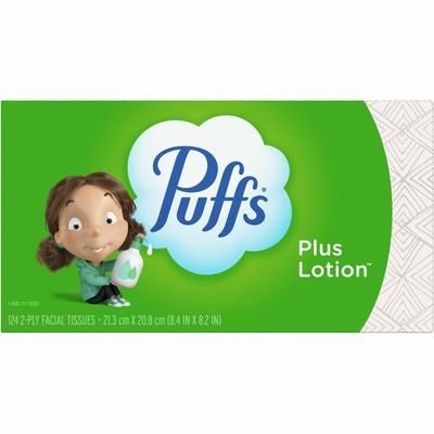 Puffs Basic Facial Tissue, Green, 124/Box, 24/Carton (PGC39346CT)