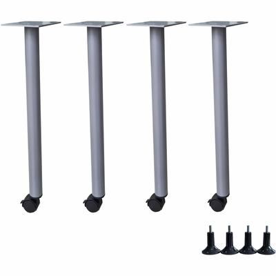 Lorell Invent Training Table Components, Silver Post Leg Base, 4 Legs, 28.50" Height x 5.80" Width x 5.80" Depth, 4/Set (LLR60804)