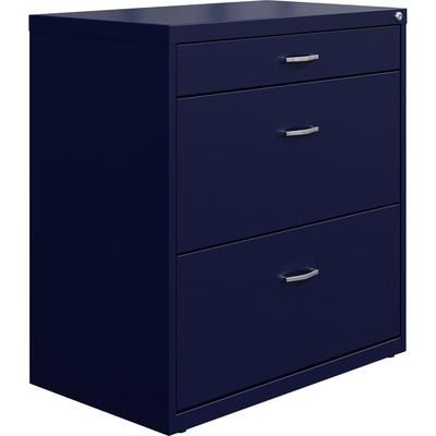 NuSparc Pencil Drawer Lateral File, 30" Width x 17.6" Depth x 31.7" Height, Navy, Steel (NPRLF318BBNY)