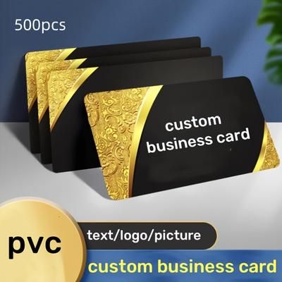 TEMU Customized Personalized Pvc Double-sided Card, 2*3.5 Inch 200 Sheets/500 Sheets, Business Card Custom Plastic Advertising Poster High-grade Waterproof Transparent Membership Card
