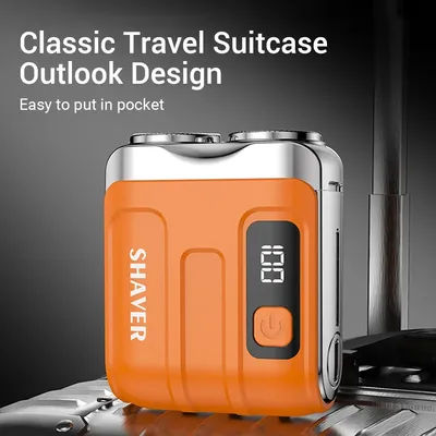 Mini Electric Shaver Intelligent Digital Display Washable Type-C Rechargeable Portable Wet Dry Travel Home Shaver For Face Leg