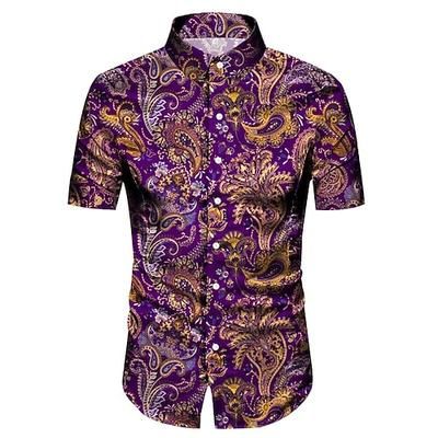 Retrò Vintage Anni '70 Camicia Camicia Aloha Hippie Paisley Costume Per uomo Vacanza Feste Parata dell'Orgoglio Adulti Camicia