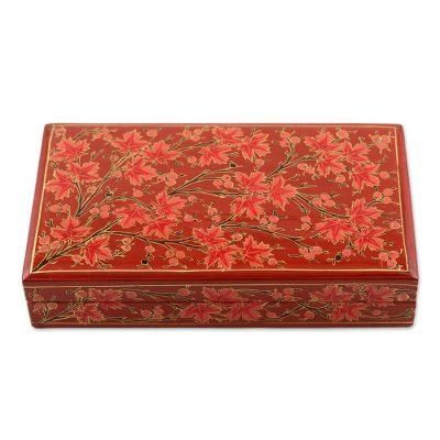 'Hand-Painted Decorative Papier Mache Box from India'