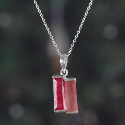 'Avant Garde-Themed 1-Carat Ruby and Quartz Pendant Necklace'