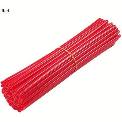 TEMU 72pcs Bike Wheel Spoke Wraps - Durable Abs Plastic Sleeves For Rim Protection, Tire Decoration & Visibility - , Uncharged, Mixed Color, Bike Accessories