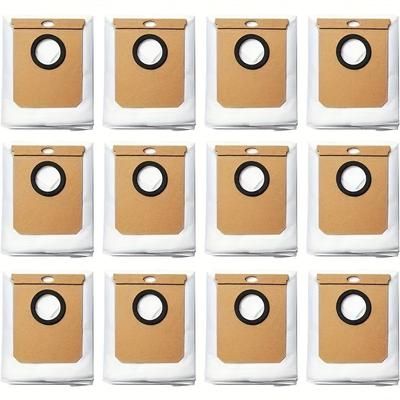 TEMU 12pcs Replacement Dust Bags For L60 Ses/l50 Ses Hybrid Robot Vacuum With Self Empty Station, Compatible With Haier H9+, Conga 9090 Ai Vacuum Cleaner, Cloth Dusting Brush Attachment
