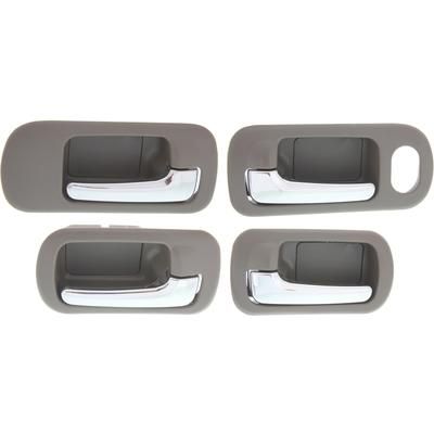 Replacement Interior Door Handle Brown bezel with chrome lever, Front & Rear, Driver Passenger Side, SET-REPHD462356-4