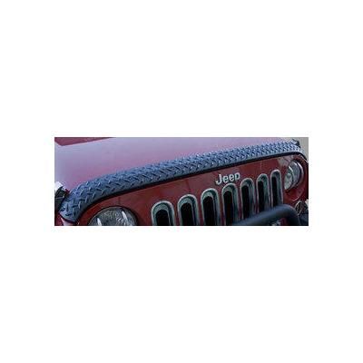 Rugged Ridge Hood Deflector Thermoplastic Black diamond plate Guard Guard, 5-year limited warranty 11651.17