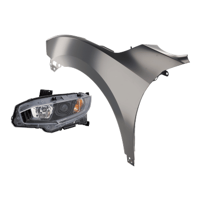 Replacement Fender Steel Primed, Front, Driver Side, 1-year unlimited-mileage warranty KIT-030323-28405