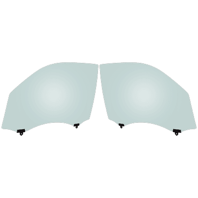 Replacement Door Glass, Front, Driver & Passenger Side, 1-year unlimited-mileage warranty SET-RT48010009